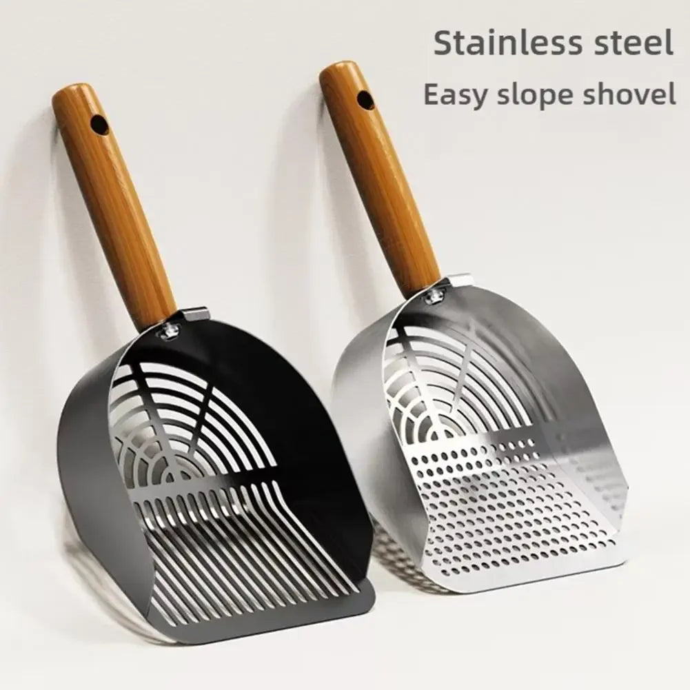 Steel Cat Litter Scoop Long Handle Pet Waste Shovel Cleaning Tool
