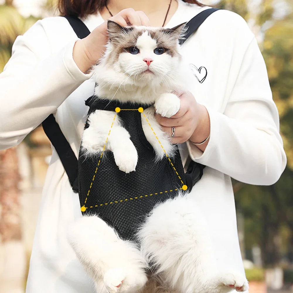 Breathable Double Shoulder Portable Pet Carrier Backpack for Small Dogs And Cats