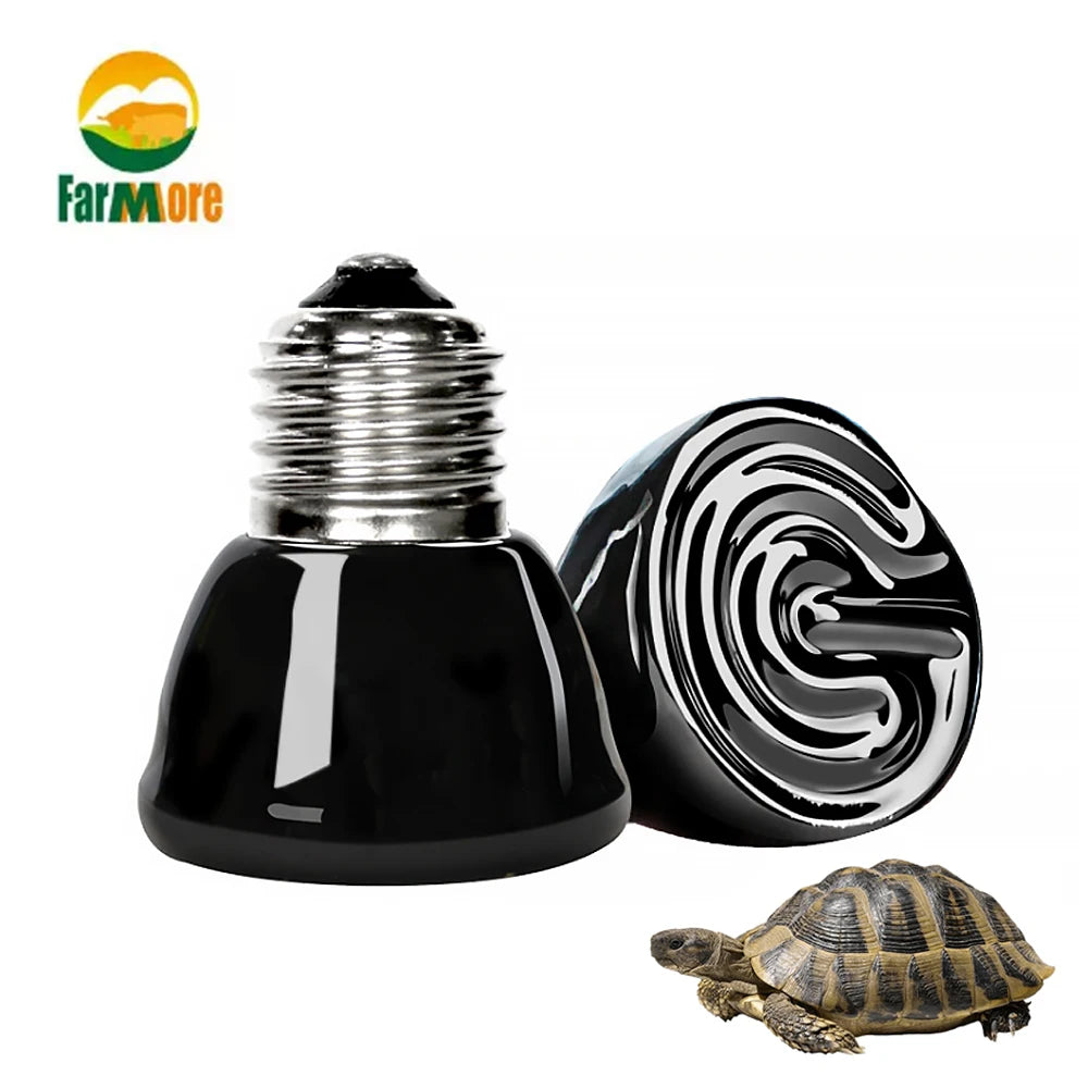 25/50/75/100W E27 Reptile Pet Heating Lamp Black Infrared Ceramic Emitter Heat Light Bulb