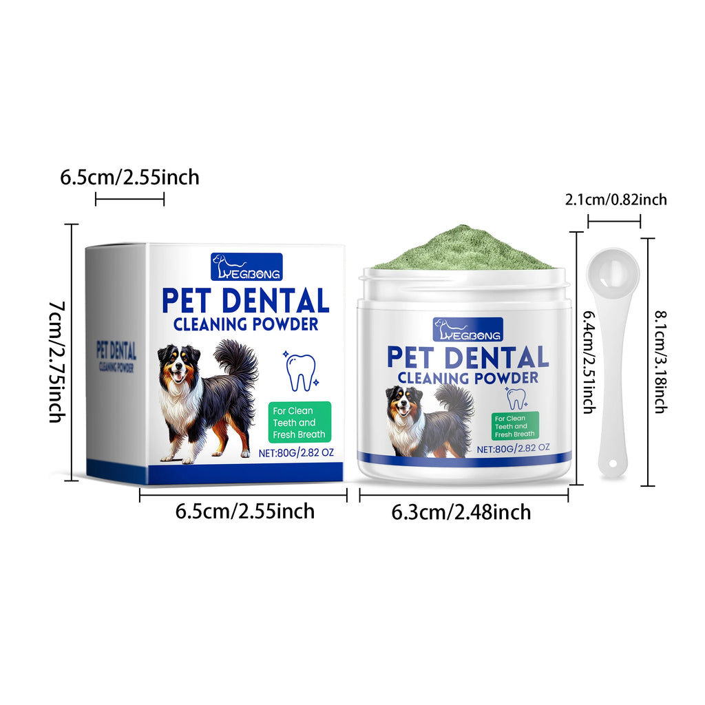 Yegbong 80g Dog Teeth Cleaning Powder Dental Whiten Tartar Eliminate Fresh Breath