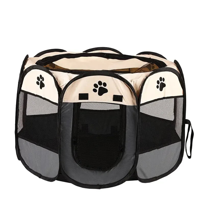 Portable Foldable Pet Tent Kennel Octagonal Fence Puppy Shelter Easy To Use Outdoor