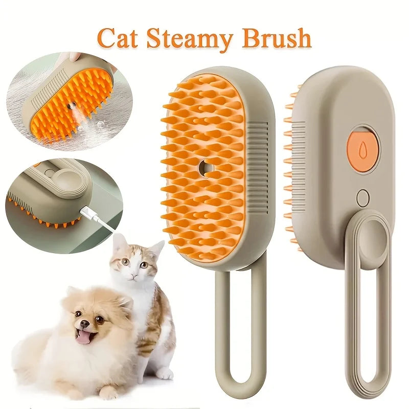 2 In 1 Pet Cat Steam Brush Pet Electric Spray Massage Comb Pet Hair Removal Comb