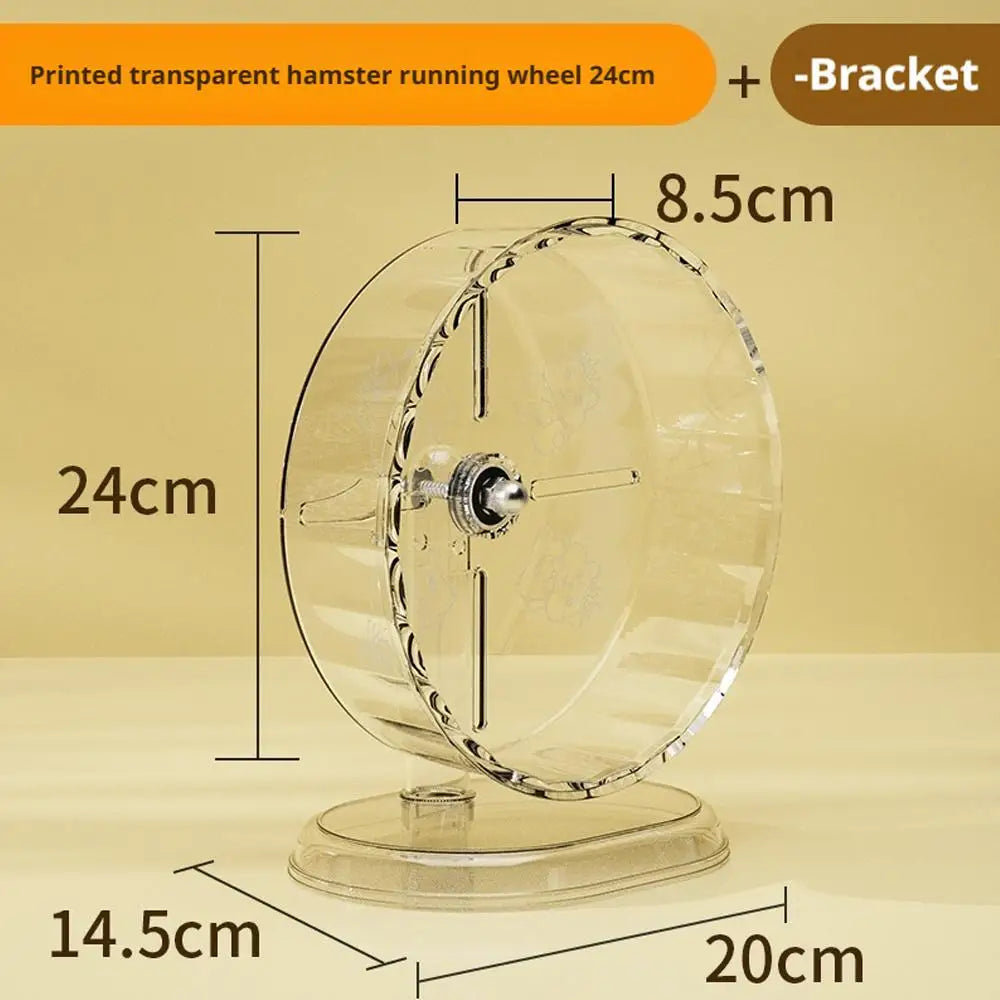 Hamster Running Sport Transparent Widened Running Wheel Support Toy Small Pet Roller