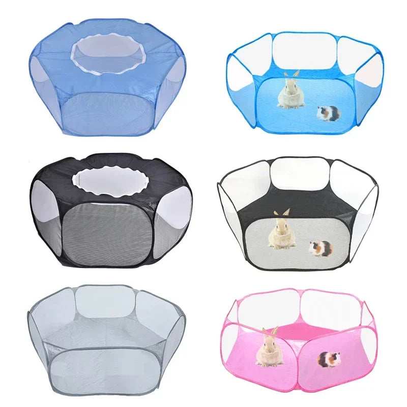 Portable Small Pet Cage Transparent Cat and Dog Cage Tent Pet Playpen Open Folding
