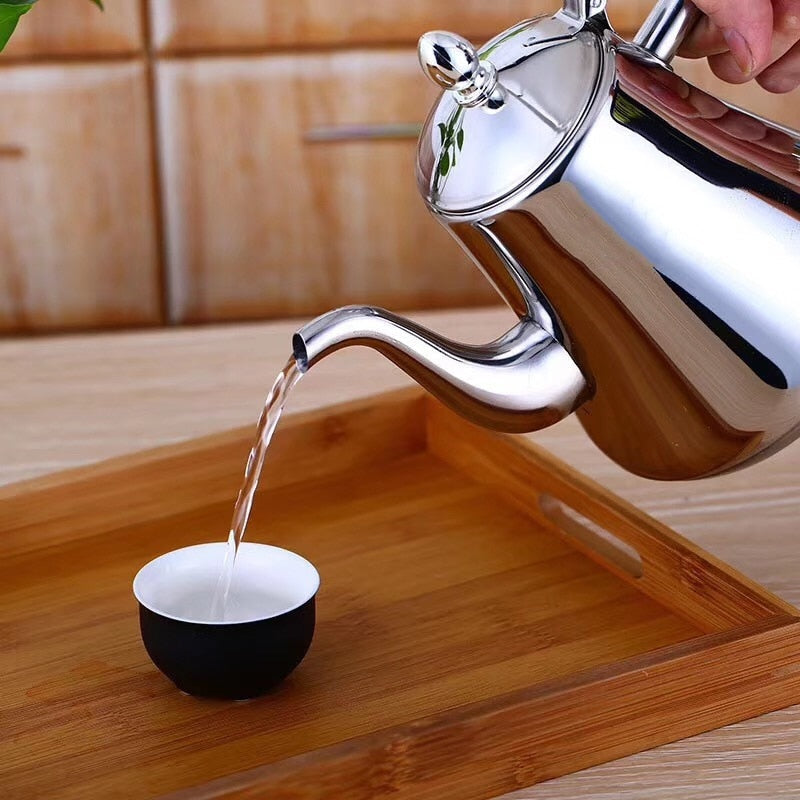 1L/1.5L Gold Teapot with Infuser Stainless Steel Water Kettle Tea pot Polish Fashion Durable Coffee Cold Water Pot Home Tea Tool