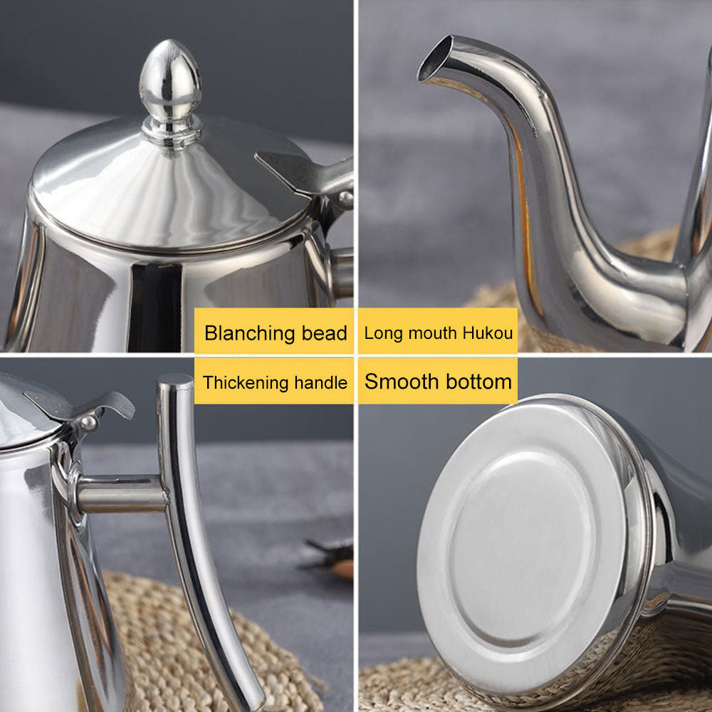 1L/1.5L Gold Teapot with Infuser Stainless Steel Water Kettle Tea pot Polish Fashion Durable Coffee Cold Water Pot Home Tea Tool