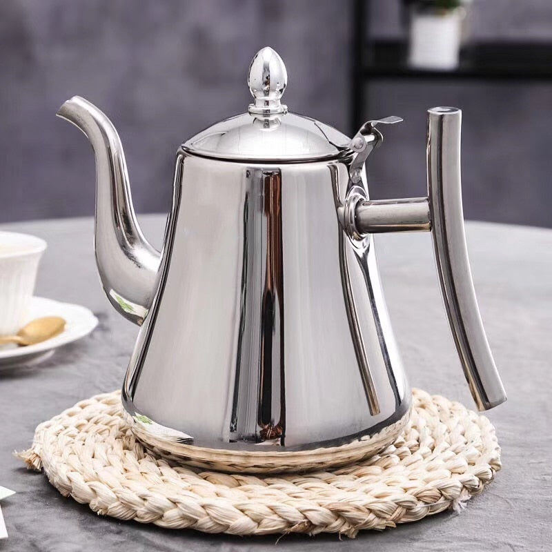 1L/1.5L Gold Teapot with Infuser Stainless Steel Water Kettle Tea pot Polish Fashion Durable Coffee Cold Water Pot Home Tea Tool