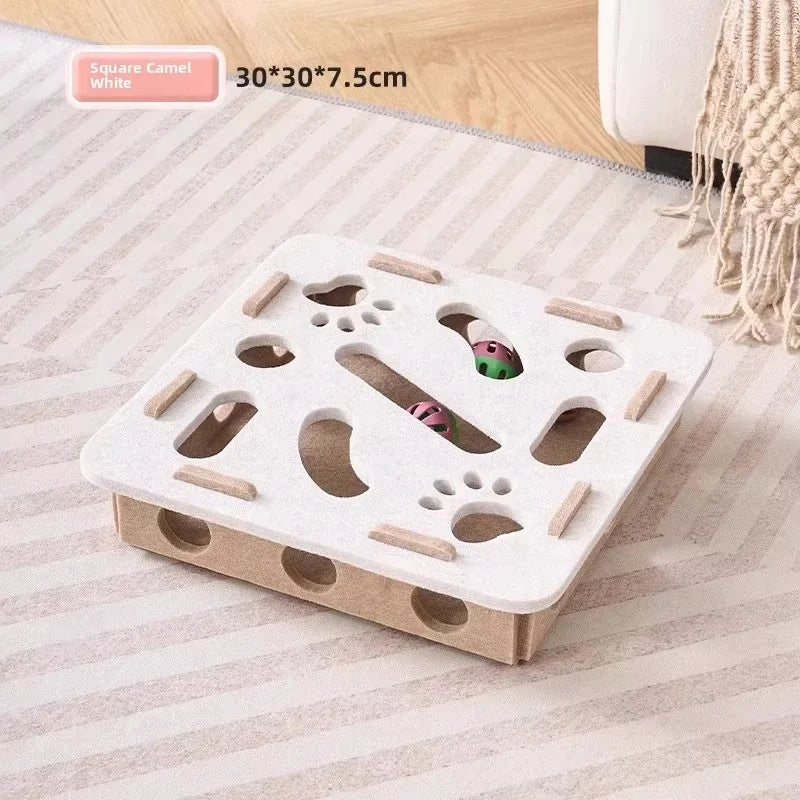 Cat Puzzle Toy Felt Puzzle Box Cat Exercise Toy With Ball Indoor Sports Entertainment