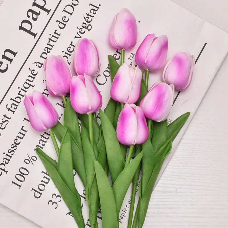 3/5/10/20pcs Tulips Artificial Flowers Real Touch Flower Bouquet Tulips Fake Flower