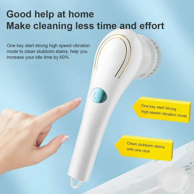Homefish Five in One Multifunctional Electric Cleaning Brush for Bathroom Washin