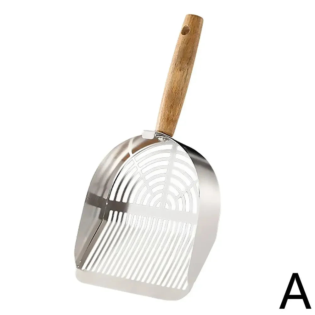 Steel Cat Litter Scoop Long Handle Pet Waste Shovel Cleaning Tool