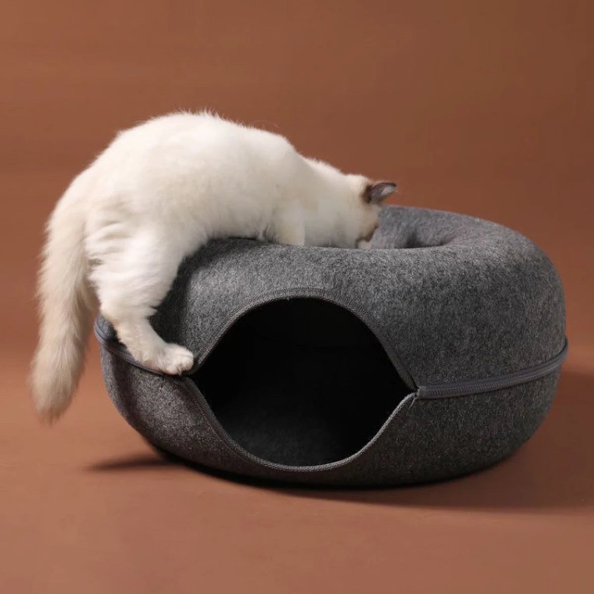Cat Donut Sleeping Interactive Round Small Cat Tunnel Nest Felt Kittens Bed House