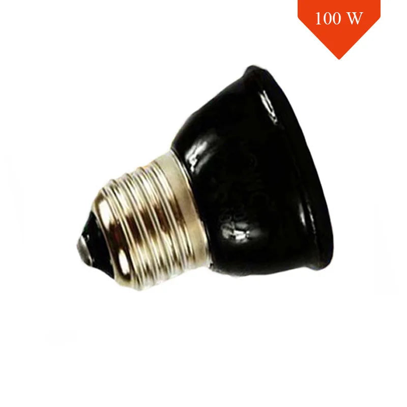 25/50/75/100W E27 Reptile Pet Heating Lamp Black Infrared Ceramic Emitter Heat Light Bulb