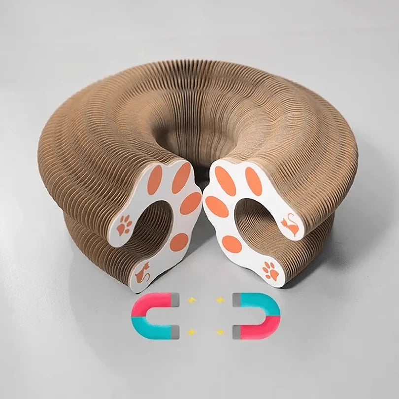 Foldable Cat Scratcher with Bell & Catnip - Multi-Level Cardboard Toy for Kittens