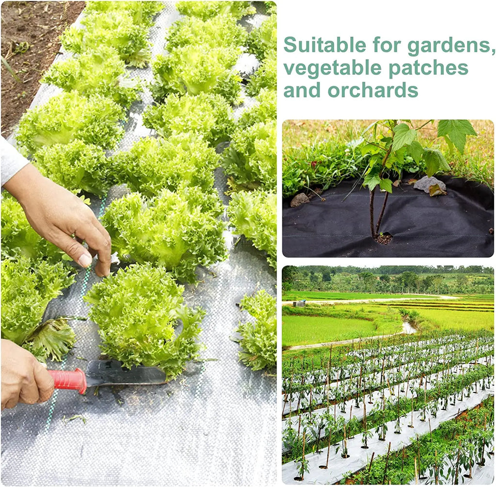 Weed Barrier Fabric Heavy Duty, Woven Weed Control Fabric, Non-Slip Outdoor Rubber Floor Mats