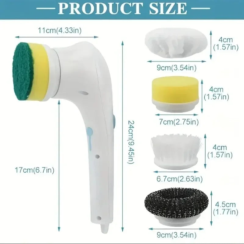 Homefish Five in One Multifunctional Electric Cleaning Brush for Bathroom Washin