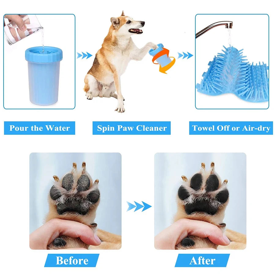 Pet Foot Wash Cup Large size silicone brush Dog cat clean foot mud removable cleaning Foot