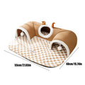 Cat Bed and Play Tunnel Warm House Tent with Plush Mat Indoor Hideaway Corner Shelter
