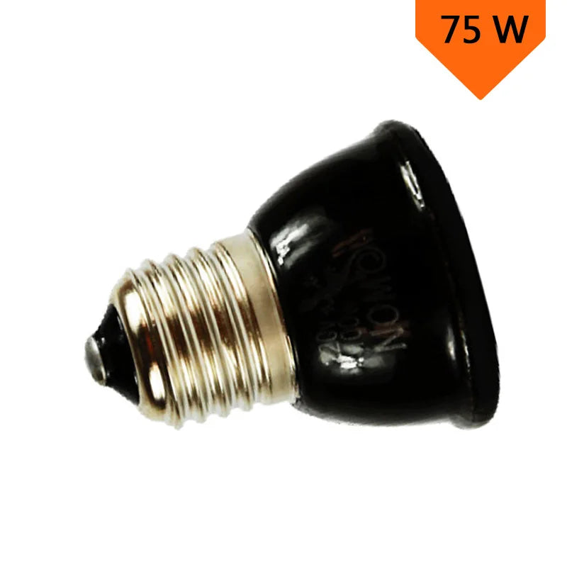 25/50/75/100W E27 Reptile Pet Heating Lamp Black Infrared Ceramic Emitter Heat Light Bulb