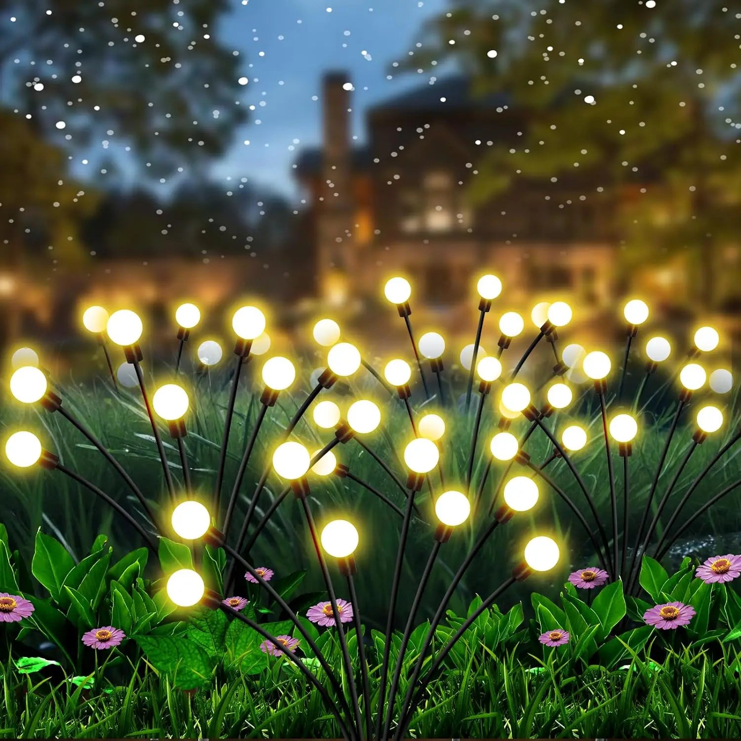 10 LED Solar Garden Lights Firefly Waterproof Solar Lights Outdoor Pathway Christmas