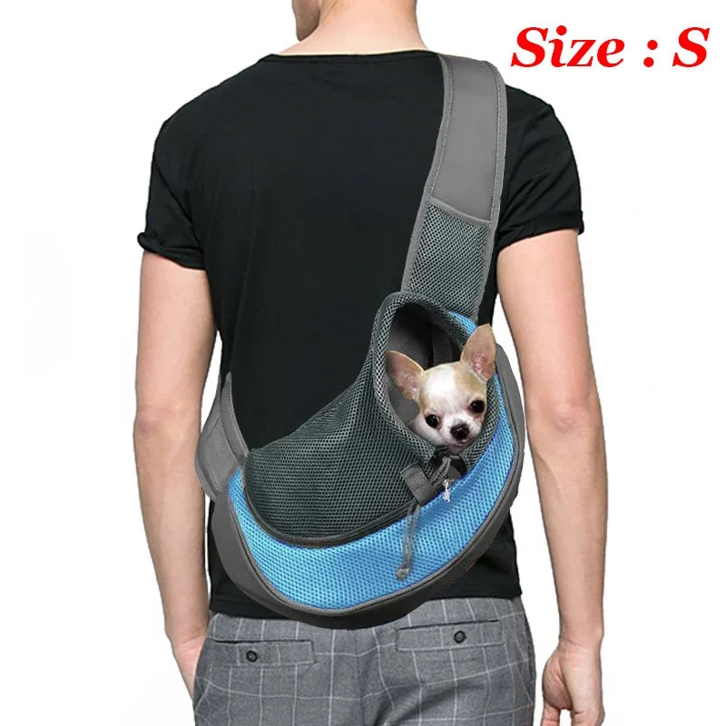 1Pc Dog out backpack,Dog Sling Carrier Breathable Mesh Travel Crossbody Bag For Puppy