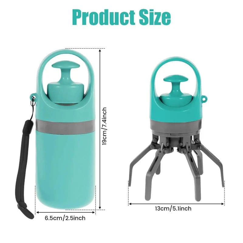 Portable Dog Pooper Scooper Outdoor Pet Waste Pick-up Cleaner Built-in Garbage Bag