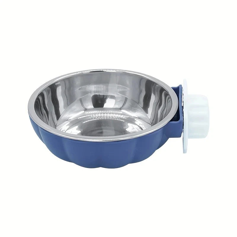 Pumpkin Shaped Small Pet Food and Water Bowl, Movable and Lifting Pet Carrier Bowl
